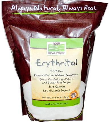 Erythritol, Natural Sweetener, 2.5 lbs (1134 g) by Now Foods, 食物，甜味劑，赤蘚糖醇，烘焙助劑 HK 香港