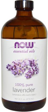 Essential Oils, Lavender, 16 fl oz (473 ml) by Now Foods, 沐浴，美容，香薰精油，薰衣草精油 HK 香港