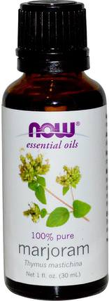 Essential Oils, Marjoram Oil, 1 fl oz (30 ml) by Now Foods, 沐浴，美容，香薰精油，馬鬱蘭油 HK 香港