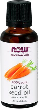 Essential Oils, Carrot Seed Oil, 1 fl. oz. (30 ml) by Now Foods, 沐浴，美容，香薰精油 HK 香港