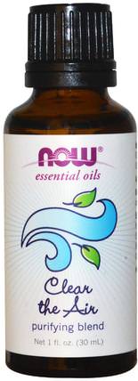 Essential Oils, Clear the Air, Purifying Blend, 1 fl oz (30 ml) by Now Foods, 沐浴，美容，香薰精油 HK 香港