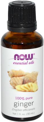 Essential Oils, Ginger, 1 fl oz (30 ml) by Now Foods, 沐浴，美容，香薰精油，薑油 HK 香港