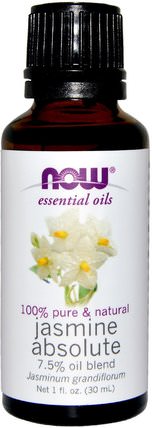 Essential Oils, Jasmine Absolute, 1 fl oz (30 ml) by Now Foods, 沐浴，美容，香薰精油，茉莉花油 HK 香港