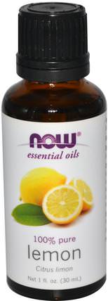Essential Oils, Lemon, 1 fl oz (30 ml) by Now Foods, 沐浴，美容，香薰精油，檸檬油 HK 香港