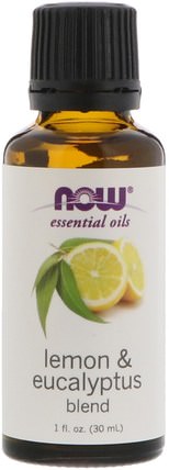 Essential Oils, Lemon & Eucalyptus Blend, 1 fl oz (30 ml) by Now Foods, 沐浴，美容，香薰精油，桉樹油 HK 香港
