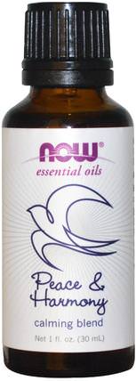 Essential Oils, Peace & Harmony, 1 fl oz (30 ml) by Now Foods, 健康，心情，沐浴，美容，香薰精油 HK 香港