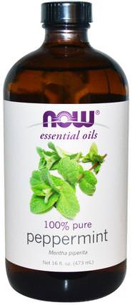 Essential Oils, Peppermint, 16 fl oz (473 ml) by Now Foods, 沐浴，美容，香薰精油，薄荷油 HK 香港