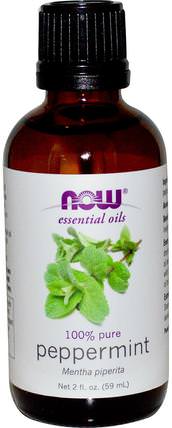 Essential Oils, Peppermint, 2 fl oz (59 ml) by Now Foods, 沐浴，美容，香薰精油，薄荷油 HK 香港