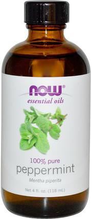 Essential Oils, Peppermint, 4 fl oz (118 ml) by Now Foods, 沐浴，美容，香薰精油，薄荷油 HK 香港