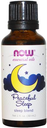 Essential Oils, Sleep Blend, Peaceful Sleep, 1 fl oz (30 ml) by Now Foods, 沐浴，美容，香薰精油，睡眠支持 HK 香港