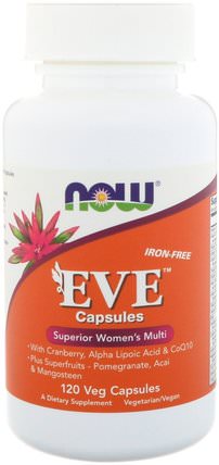 Eve Capsules, Superior Womens Multi, Iron-Free, 120 Veg Capsules by Now Foods, 維生素，女性多種維生素 HK 香港