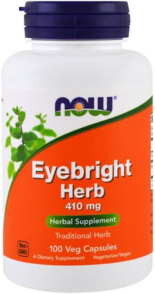 Eyebright Herb, 410 mg, 100 Veggie Caps by Now Foods, 草藥，小米草 HK 香港