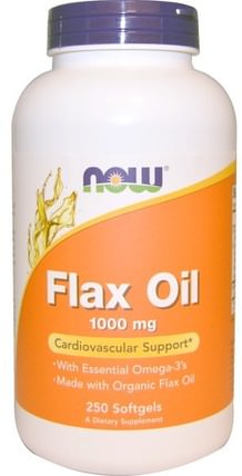 Flax Oil, Essential Omega-3s, 1000 mg, 250 Softgels by Now Foods, 補充劑，efa omega 3 6 9（epa dha），亞麻油，亞麻油軟膠囊 HK 香港