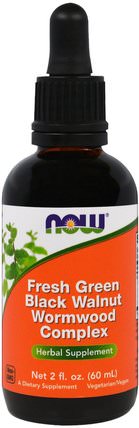 Fresh Green Black Walnut Wormwood Complex, 2 fl oz (60 ml) by Now Foods, 草藥，黑胡桃，艾蒿 HK 香港