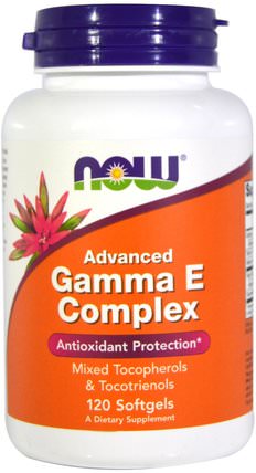Gamma E Complex, Advanced, 120 Softgels by Now Foods, 維生素，維生素E，維生素E生育三烯酚 HK 香港