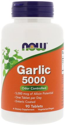 Garlic 5000, 90 Tablets by Now Foods, 補充劑，抗生素，大蒜 HK 香港