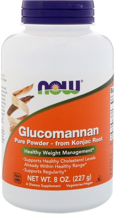 Glucomannan, Pure Powder, 8 oz (227 g) by Now Foods, 補品，纖維，葡甘聚醣（魔芋根），健康，便秘 HK 香港