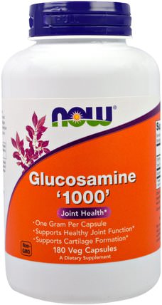 Glucosamine 1000, 180 Veg Capsules by Now Foods, 補充劑，氨基葡萄糖軟骨素 HK 香港