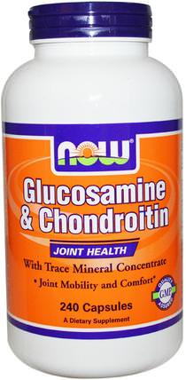 Glucosamine & Chondroitin, 240 Capsules by Now Foods, 補充劑，氨基葡萄糖軟骨素 HK 香港