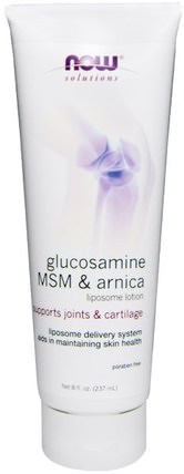 Glucosamine, MSM & Arnica, Liposome Lotion, 8 fl oz (237 ml) by Now Foods, 補充劑，氨基葡萄糖軟骨素 HK 香港
