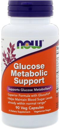 Glucose Metabolic Support, 90 Veg Capsules by Now Foods, 健康，血糖，草藥，gymnema HK 香港