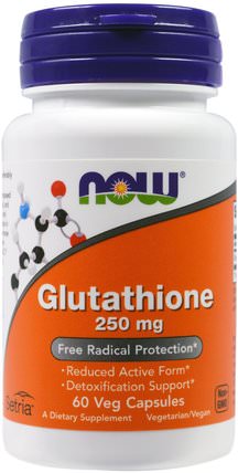 Glutathione, 250 mg, 60 Veg Capsules by Now Foods, 補充劑，l穀胱甘肽 HK 香港