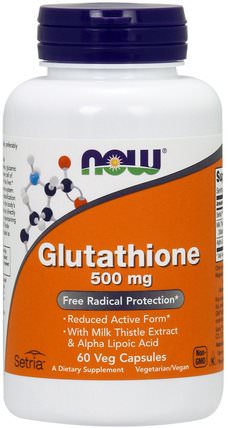 Glutathione, 500 mg, 60 Veg Capsules by Now Foods, 補充劑，l穀胱甘肽 HK 香港
