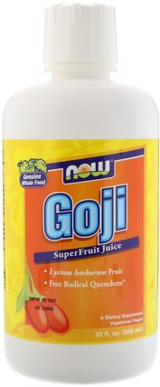 Goji, SuperFruit Juice, 32 fl oz (946 ml) by Now Foods, 食品，咖啡茶和飲料，果汁，補品，枸杞提取液 HK 香港