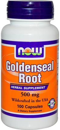 Goldenseal Root, 500 mg, 100 Capsules by Now Foods, 草藥，黃金根 HK 香港