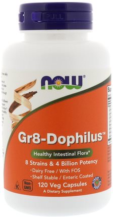 Gr8-Dophilus, 120 Veg Capsules by Now Foods, 補充劑，益生菌，嗜酸乳桿菌，穩定的益生菌 HK 香港