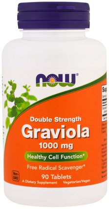 Graviola, Double Strength, 1000 mg, 90 Tablets by Now Foods, 健康，免疫支持，草藥 HK 香港