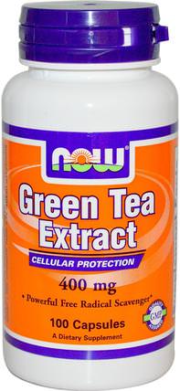 Green Tea Extract, 400 mg, 100 Capsules by Now Foods, 補充劑，抗氧化劑，綠茶 HK 香港