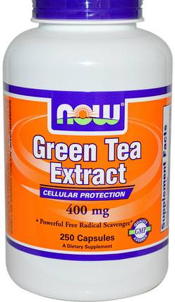 Green Tea Extract, 400 mg, 250 Veg Capsules by Now Foods, 補充劑，抗氧化劑，綠茶 HK 香港