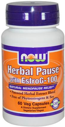 Herbal Pause With EstroG-100, 60 Veg Capsules by Now Foods, 健康，女性，更年期 HK 香港