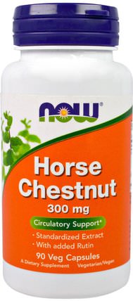 Horse Chestnut, 300 mg, 90 Veggie Caps by Now Foods, 草藥，七葉樹 HK 香港