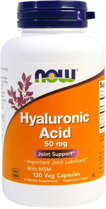 Hyaluronic Acid, 50mg, 120 Veg Capsules by Now Foods, 美容，抗衰老，透明質酸，健康，關節炎 HK 香港
