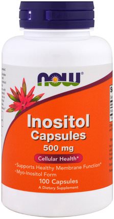 Inositol Capsules, 500 mg, 100 Capsules by Now Foods, 維生素，維生素b HK 香港