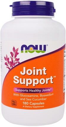 Joint Support, 180 Capsules by Now Foods, 補品，海參，氨基葡萄糖軟骨素 HK 香港