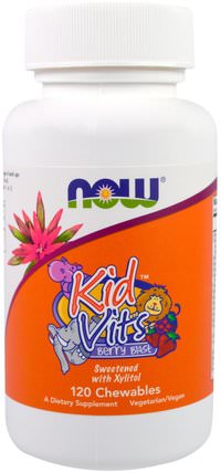 Kid Vits, Berry Blast, 120 Chewables by Now Foods, 維生素，多種維生素，兒童多種維生素，兒童健康，現在食品兒童和嬰兒 HK 香港
