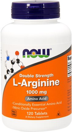 L-Arginine, 1.000 mg, 120 Tablets by Now Foods, 補充劑，氨基酸，精氨酸 HK 香港