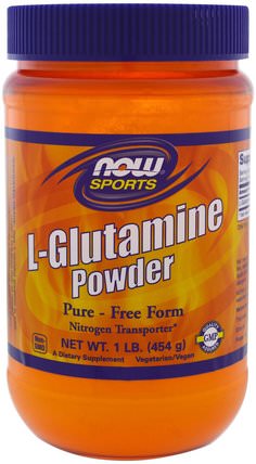 L-Glutamine Powder, 1 lbs (454 g) by Now Foods, 補充劑，氨基酸，l谷氨酰胺，l谷氨酰胺粉末 HK 香港