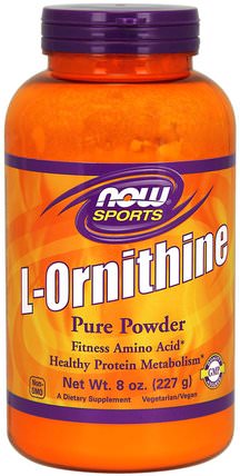 L-Ornithine Pure Powder, 8 oz (227 g) by Now Foods, 補充劑，氨基酸，l鳥氨酸 HK 香港
