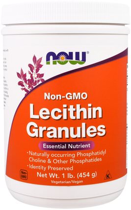 Lecithin Granules, Non-GMO, 1 lb (454 g) by Now Foods, 補充劑，卵磷脂 HK 香港