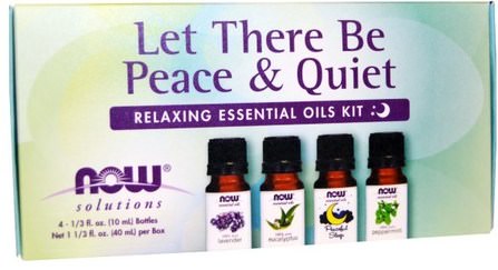 Let There Be Peace & Quiet, Relaxing Essential Oils Kit, 4 Bottles, 1/3 fl oz (10 ml) Each by Now Foods, 沐浴，美容，香薰精油，禮品套裝 HK 香港