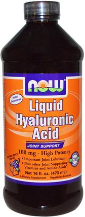 Liquid Hyaluronic Acid, Berry Flavor, 100 mg, 16 fl oz (473 ml) by Now Foods, 健康，女性，透明質酸，美容，透明質酸 HK 香港
