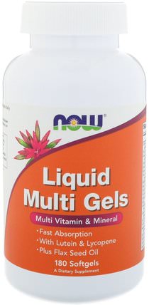 Liquid Multi Gels, 180 Softgels by Now Foods, 維生素，多種維生素 HK 香港