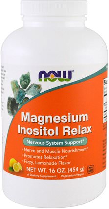 Magnesium Inositol Relax, Lemonade, 16 oz (454 g) by Now Foods, 維生素，補品，鎂 HK 香港
