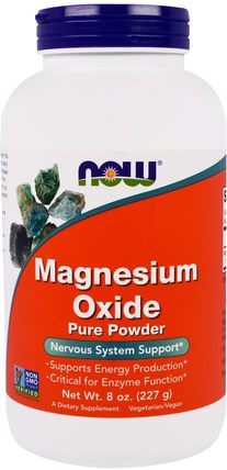 Magnesium Oxide Pure Powder, 8 oz (227 g) by Now Foods, 補品，礦物質，氧化鎂 HK 香港