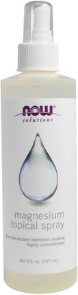 Magnesium Topical Spray, 8 fl oz (237 ml) by Now Foods, 補充劑，礦物質，氯化鎂 HK 香港