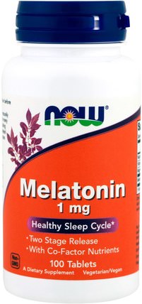 Melatonin, 1 mg, 100 Tablets by Now Foods, 補充，睡覺 HK 香港